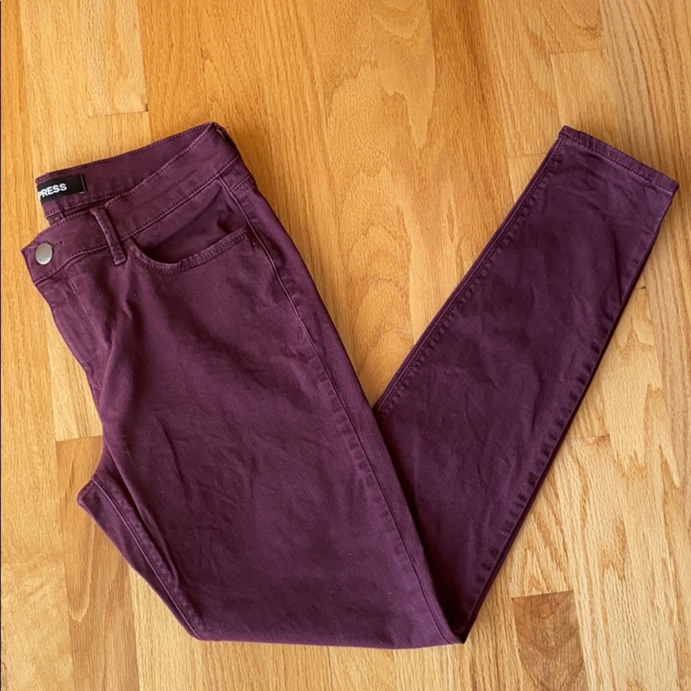 Express Maroon Legging Pants Size 6 Regular